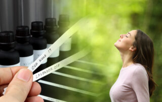 Sent test strips and a person outdoors