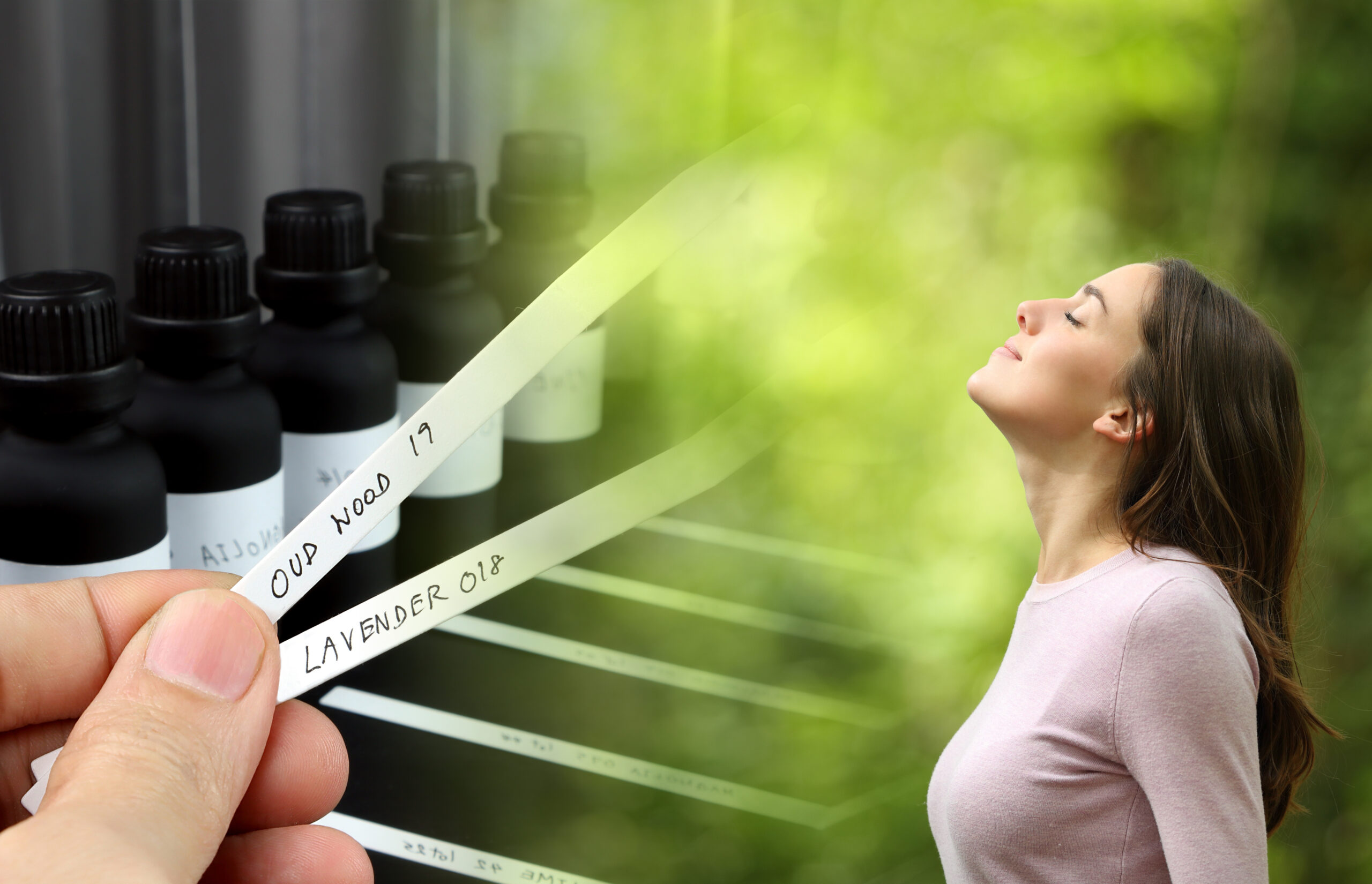 Sent test strips and a person outdoors