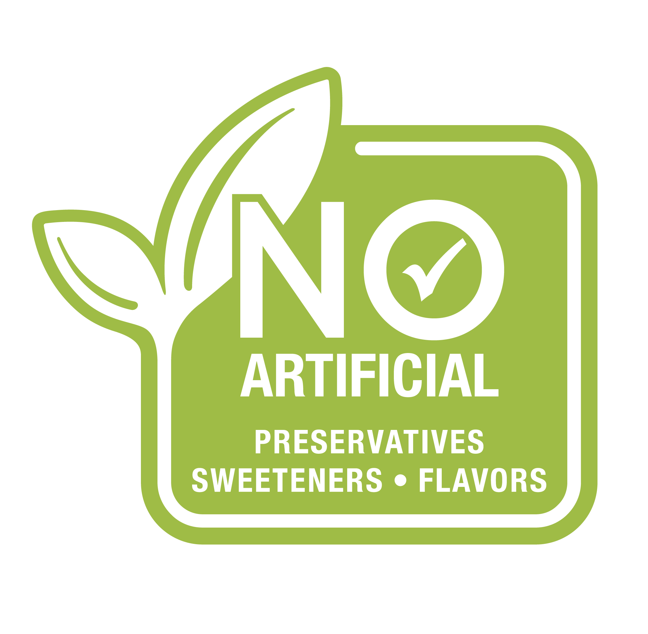 Sticker reading No Artificial Ingredients